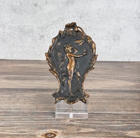 Copper Flashed Iron Advertising Fairy Plaque