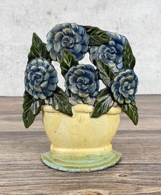Hubley Cast Iron Flower Basket Door Stop