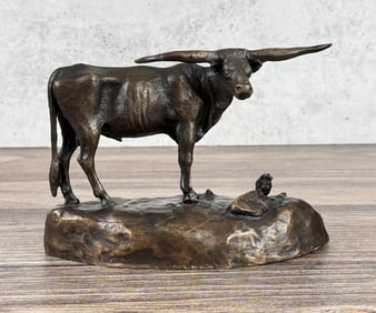 Jim Pasma Longhorn Steer Bronze