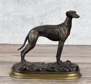 Pierre Jules Mene Spanish Greyhound Dog Bronze