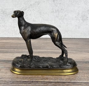 Pierre Jules Mene Spanish Greyhound Dog Bronze