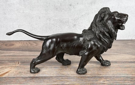 Meiji Period Japanese Bronze Lion