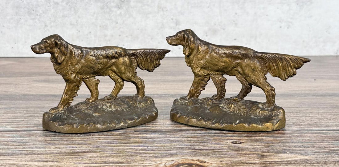 Judd Cast Iron Irish Setter Dog Bookends: 5 3/4" by 3 1/2" by 1 3/4"