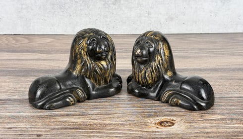 Georgian Recumbent Lion Bookends Doorstops