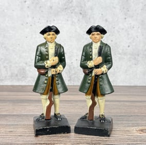 Cast Iron Revolutionary War Minuteman Bookends