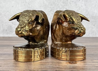 Dodge Gladys Brown Hereford Bull Bookends