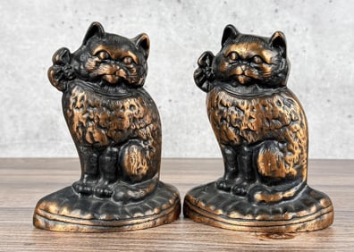 Hubley Cast Iron Kitten Bookends Doorstops