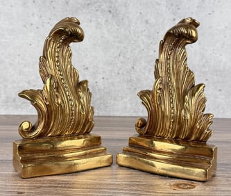 Marion Bronze Leaf Flame Bookends