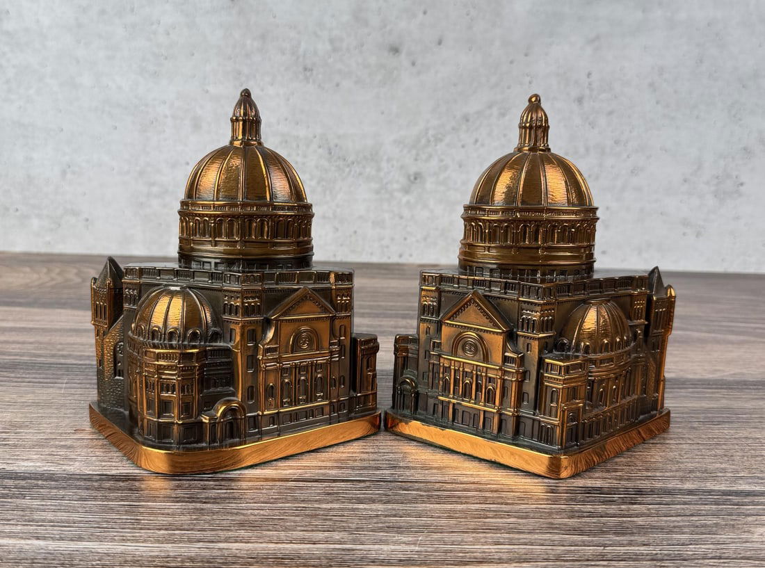 Russell Woods Toll Mother Church Boston Bookends: Christian Science Building. 7" by 6 1/4" by 2 3/4"