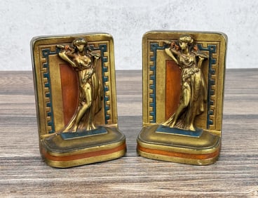 Armor Bronze Art Nouveau Bookends