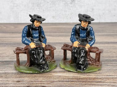 Wilton Cast Iron Amish Man Bookends
