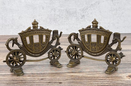Cinderella Coach Bronze Carriage Bookends