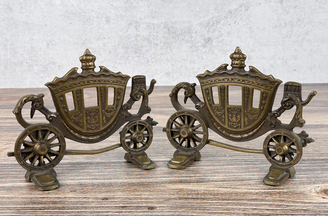Cinderella Coach Bronze Carriage Bookends: 7 1/2" by 5 1/2" by 2"