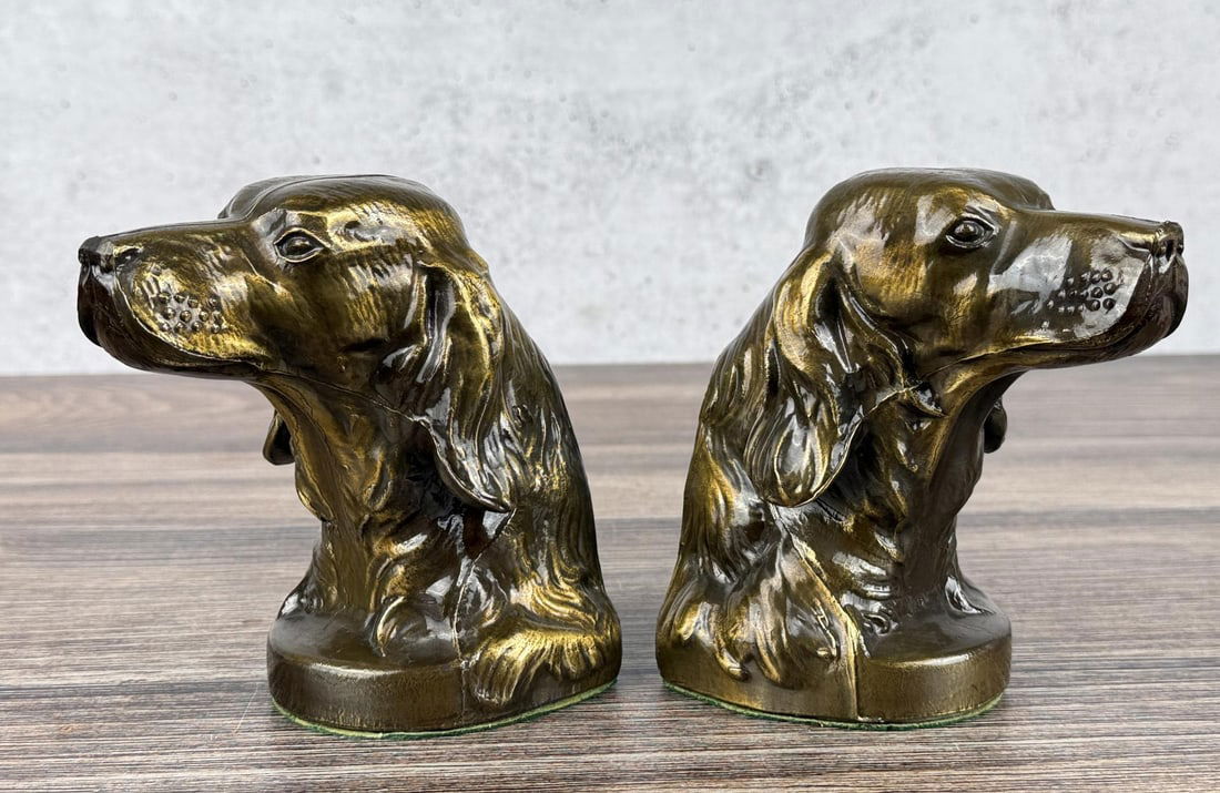 PM Craftsman Irish Setter Dog Bookends: 5 1/8" by 4 3/4" by 3 3/8"