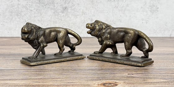 Bronze Lion Bookends