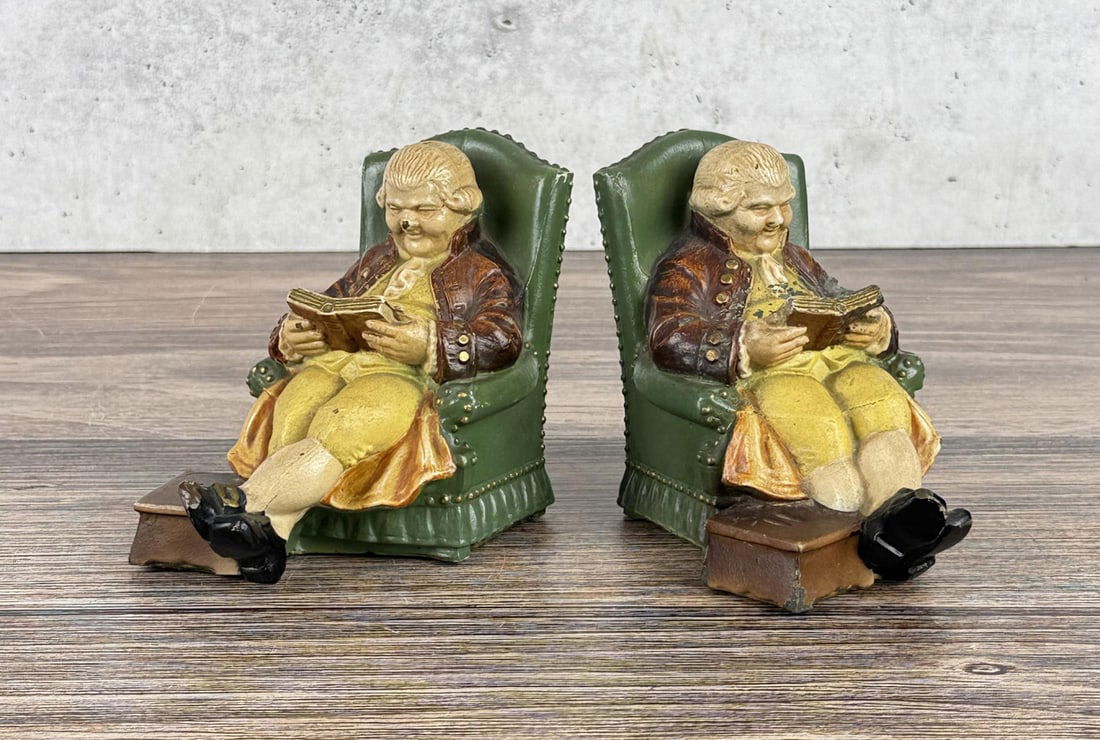 Judd Father Knickerbocker Bookends: 5" by 4 1/8" by 3 1/8"