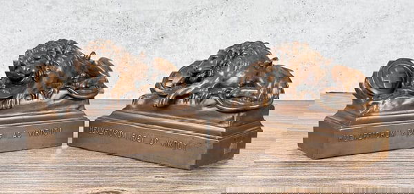 Jennings Brothers Lion Of Lucerne Bookends 1570