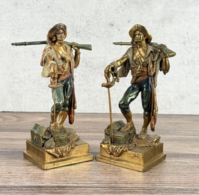 Pompeian Bronze Pirate Buccaneer Bookends