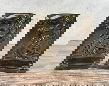 Pompeian Bronze Meditation Bookends