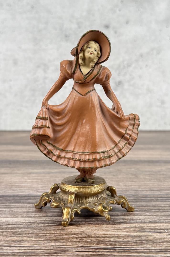 Art Deco JB Hirsch The Curtsy Paperweight: 5 5/8" by 3" by 2 3/4".