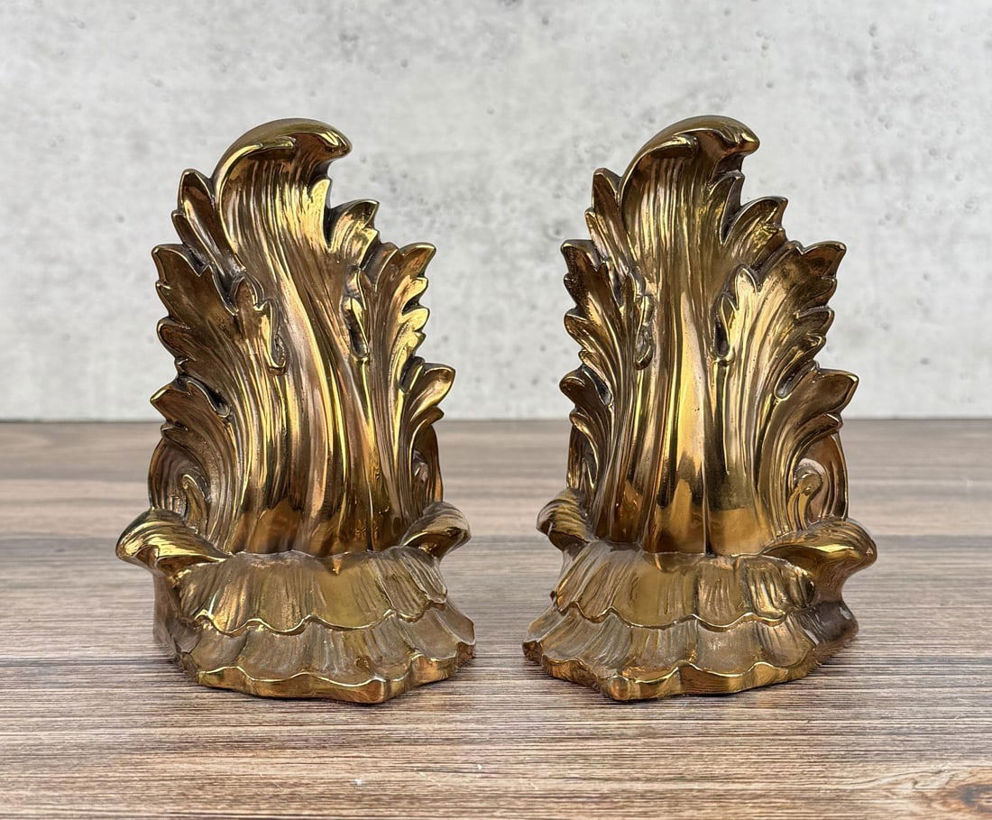 Philadelphia Manufacturing PM Leaf Bookends 92b: 5 1/2" by 4" by 3 1/2".