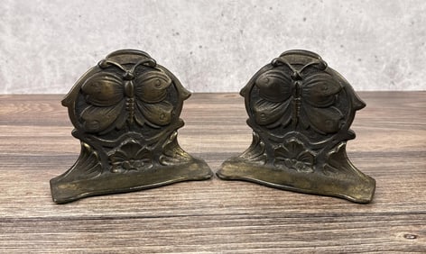 Cast Iron Butterfly Bookends