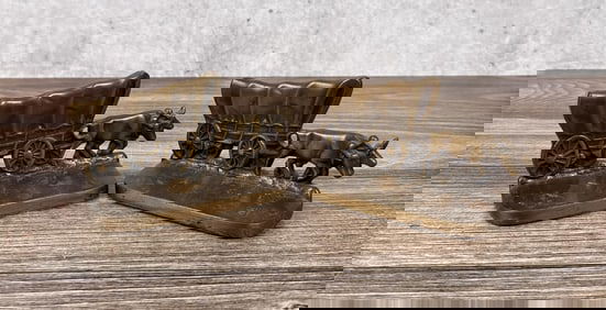 Stern Brothers Bronze Conestoga Wagon Bookends