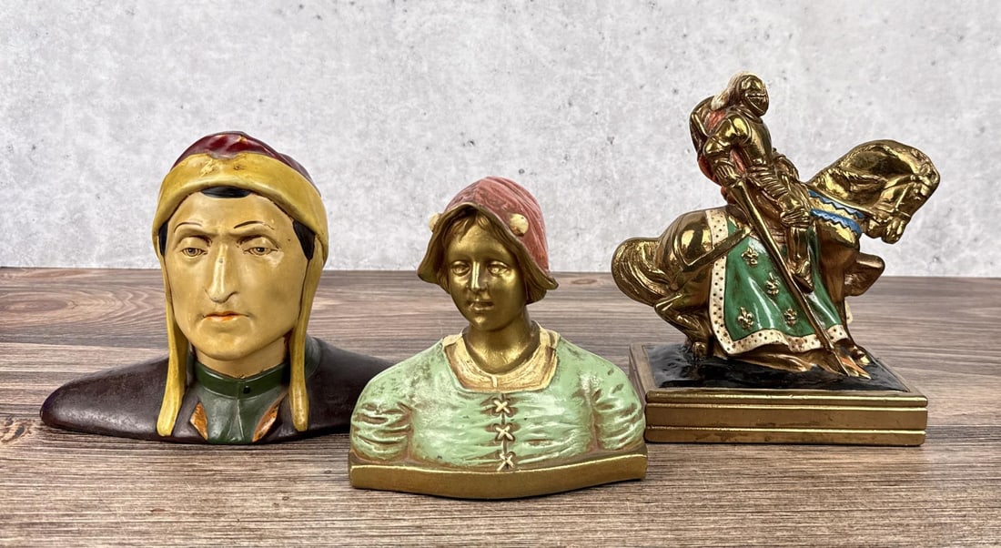 Pompeian Bronze Armor Bookends: Nice grouping of Single Bookends.