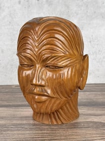 Paul Fujimoto Hawaiian Carved Wood Head
