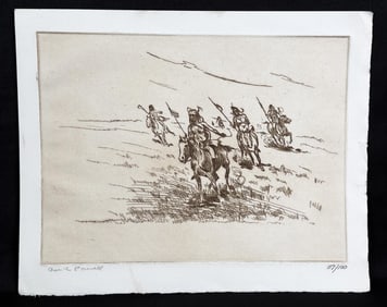 Ace Powell Engraving Indian Warriors