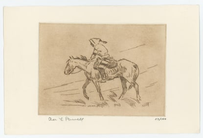 Ace Powell Engraving Indian in Jacket