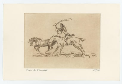 Ace Powell Engraving Indian Roping