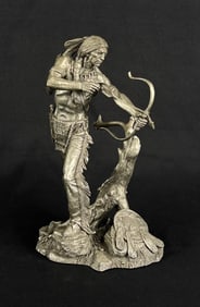 Franklin Mint Jim Pointer Pewter Sioux Hunter