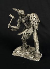 Franklin Mint Jim Pointer Pewter Comanche Warrior