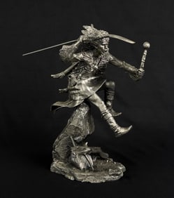 Franklin Mint Jim Pointer Pewter Apache Raider