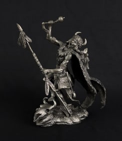 Franklin Mint Jim Pointer Pewter Pawnee Shaman