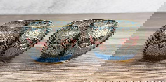 Antique Chinese Plique-a-jour Koi Fish Bowls