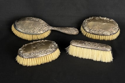 Sterling Silver Vanity Brush Set