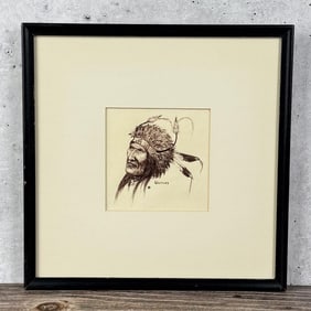 Harold Whitley Cheyenne Warrior Drawing