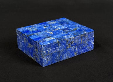 Lapis Lazuli Inlay Stone Jewelry Trinket Box