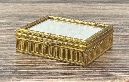 Ovington French Ormolu Jewelry Trinket Box