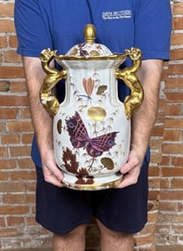 Masons Ironstone Butterfly Lidded Jar Urn