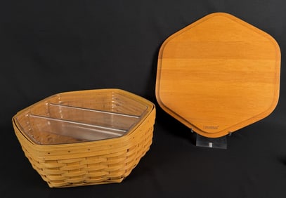 Longaberger Hexagon Basket and Liners