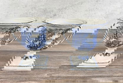 Pair of Booths British Scenery Footed Urns