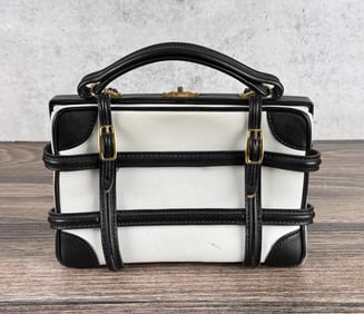 Vintage Leather Susan Gail Frame Top Box Purse