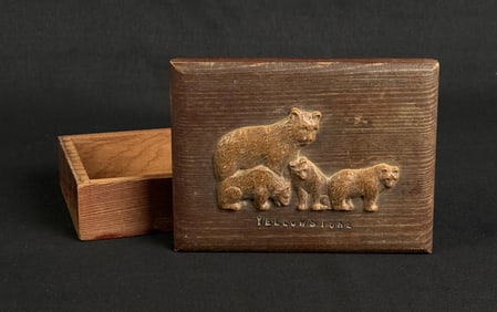 Yellowstone Park Pine Needle Bath Salts Wood Box