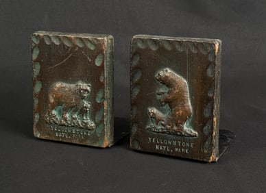 Yellowstone Park Bear Book Ends