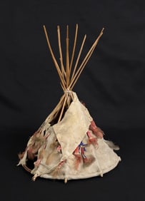 Sioux Native American Indian Quilled Model Tipi