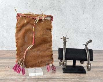 Santee Sioux Indian Quilled Spur Bag
