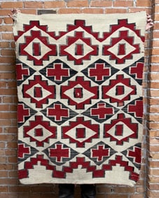 Transitional Navajo Spider Woman Cross Blanket